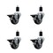 Service Caster 3'' Thermoplastic Rubber Swivel 1-1/2'' Expanding Stem Caster Set with Brake, 4PK SCC-EX20S314-TPRB-PLB-112-4 - alternate 1